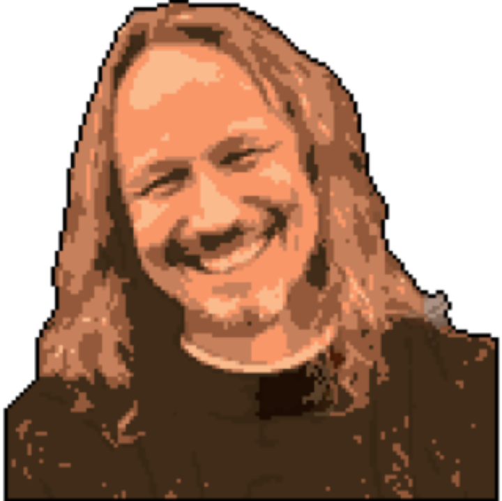 Pixel art portrait of Jon Saklofske